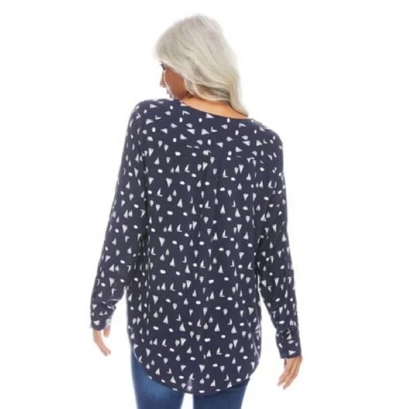 🛍 2 for $25! 🛍 Penmans - Lightweight Sailboat Print Blouse - 16 - Picture 6 of 15
